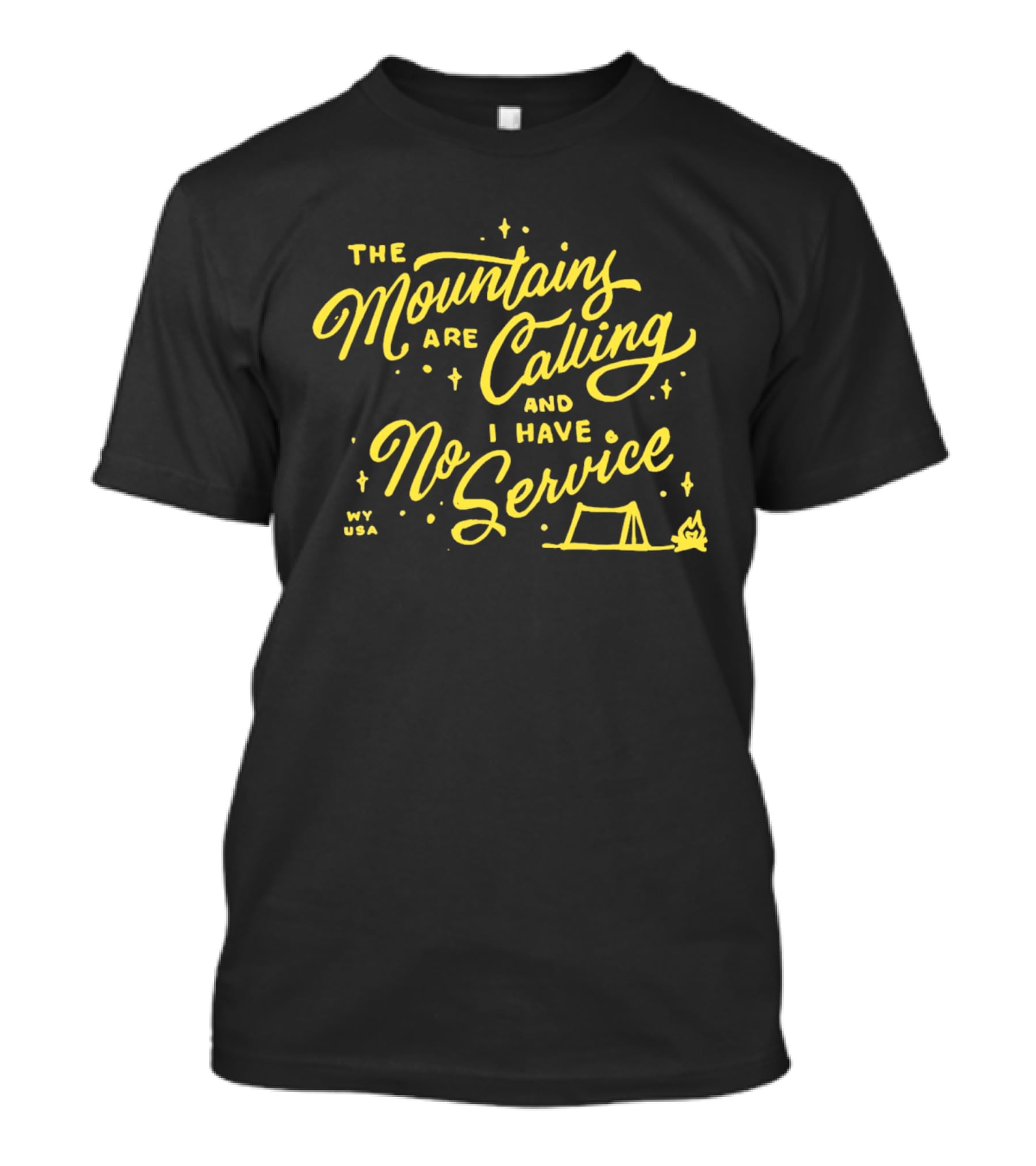 The Mountains Are Calling And I Have No Service Camping Adventure T-Shirt
