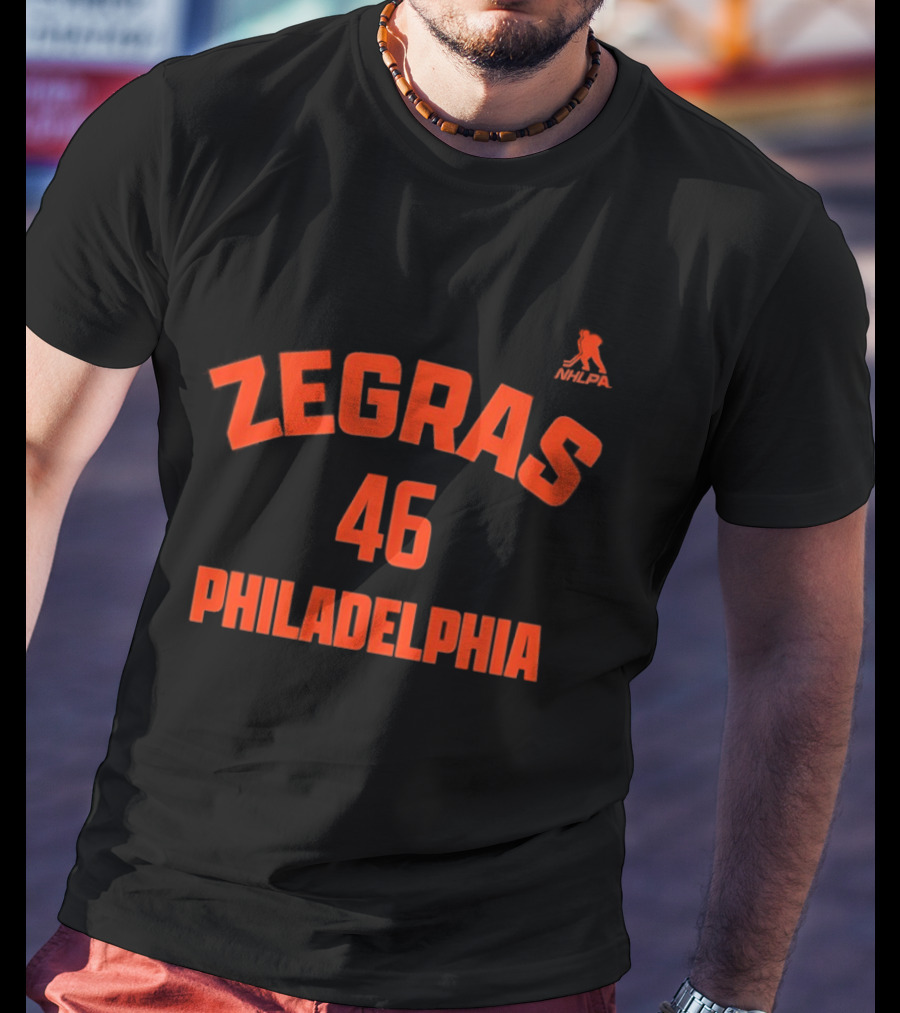 Zegras 46 Philadelphia Hockey NHL Player T-Shirt