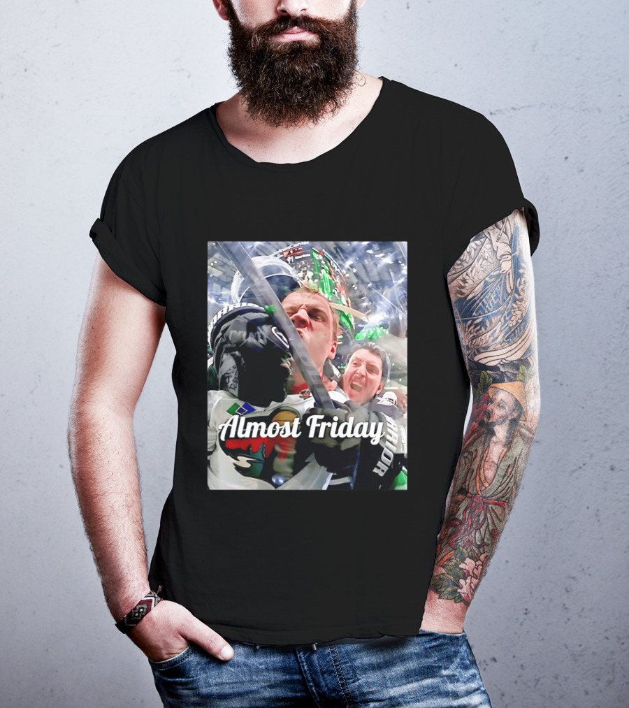 Almost Friday Hockey Hit Minnesota Wild Fan Celebration T-Shirt