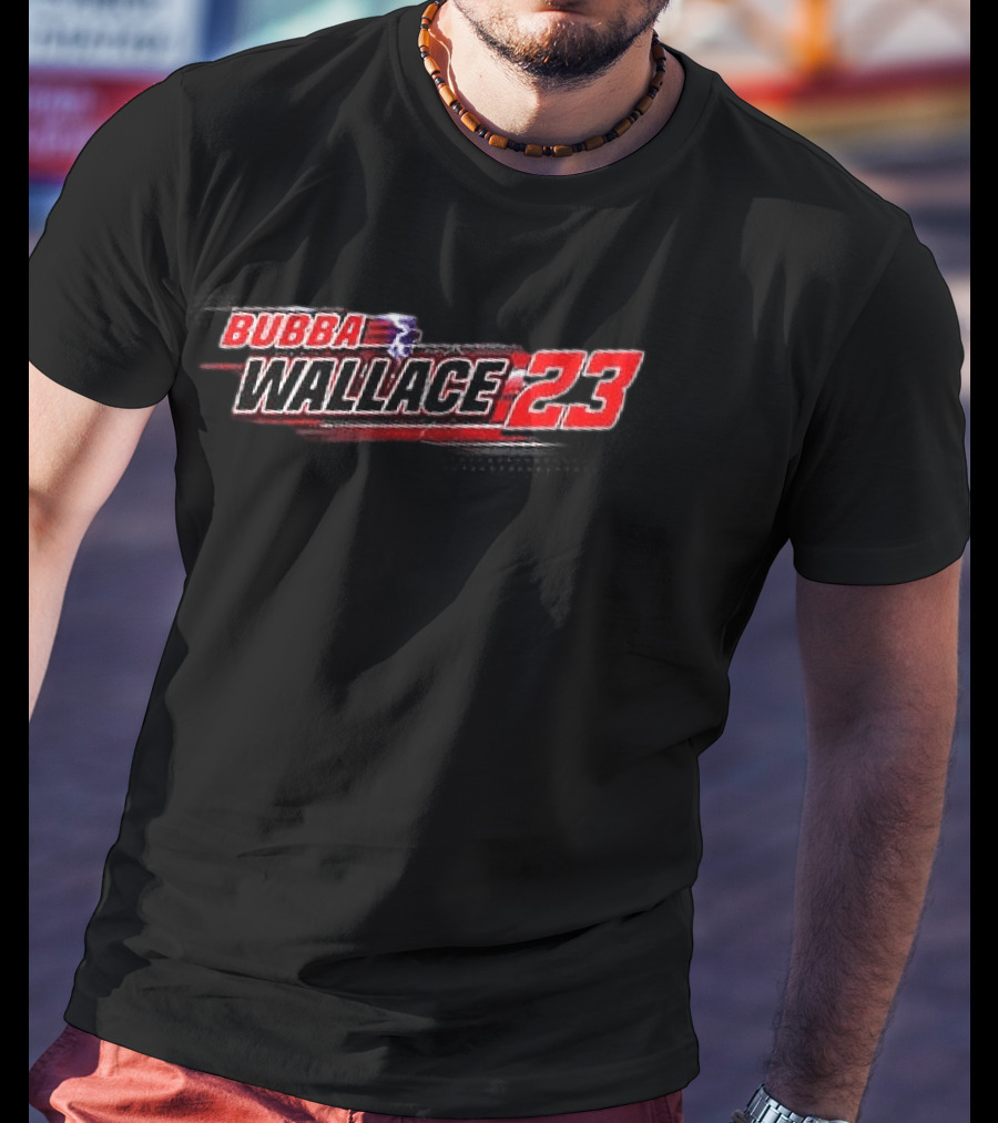 Bubba Wallace 23 Checkered Flag Sports Black T-Shirt