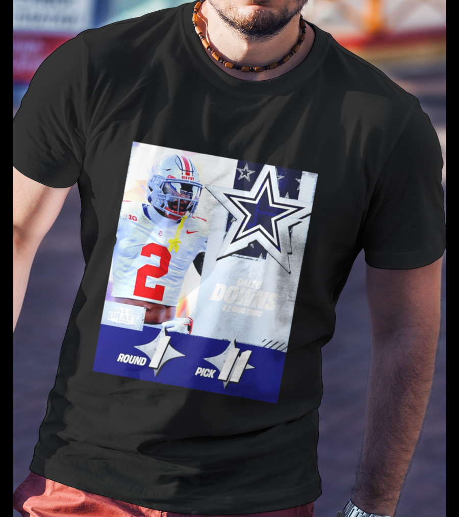 Dallas Cowboys Round 1 Pick 11 Caleb Downs Ohio State NFL Draft 2026 T-Shirt