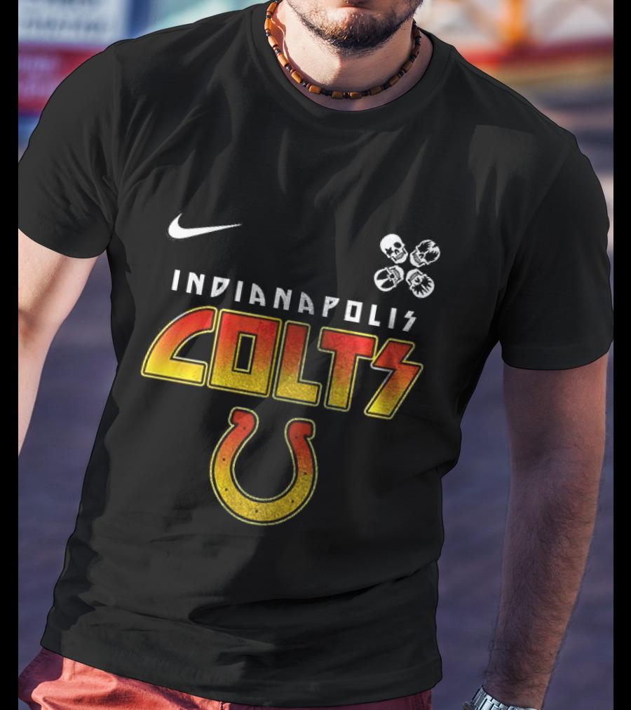 Indianapolis Colts Nike Rock And Roll Colts Logo Abbey Road T-Shirt