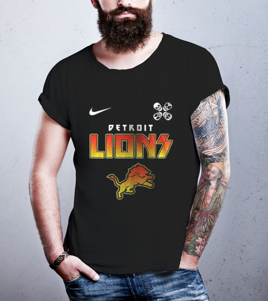 Detroit Lions Rock And Roll All Nite Abbey Road Nike T-Shirt