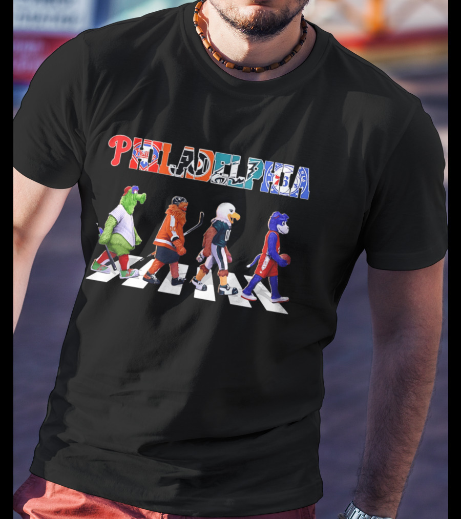 Philadelphia Phillies Flyers Eagles 76ers Mascots Sports Walk 2026 T-Shirt