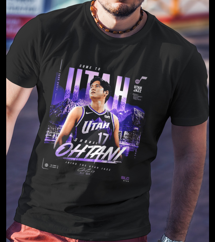 Welcome To Utah Jazz Shohei Ohtani Take Note Bound Together T-Shirt