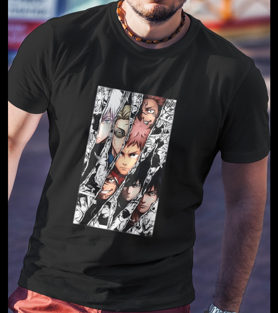 Jujutsu Kaisen Manga Characters Panel Split Burst T-Shirt