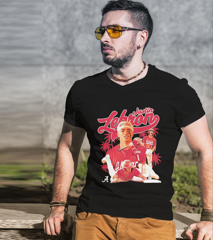 Justin Lebron Alabama Baseball Keep Going Collage T-Shirt