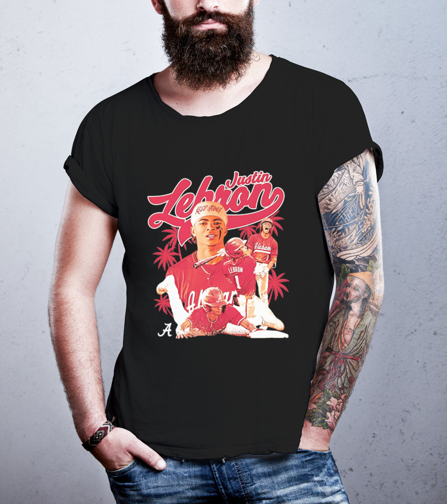 Justin Lebron Alabama Baseball Keep Going Collage T-Shirt