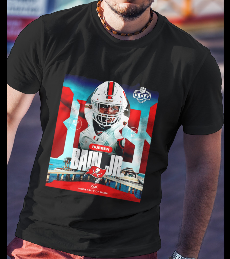 Rueben Bain Jr Tampa Bay Buccaneers NFL Draft 2026 University Of Miami T-Shirt