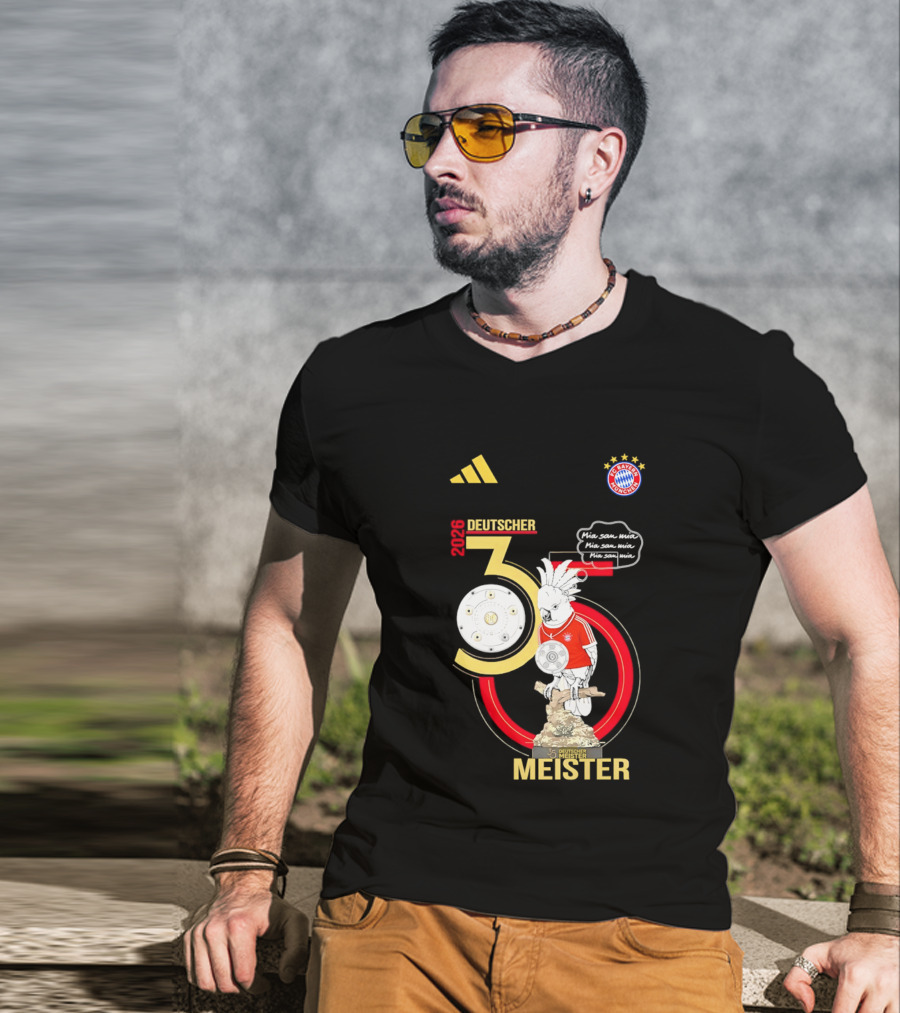 FC Bayern Munich Deutscher Meister 35 Bundes Liga Trophy 2026 T-Shirt