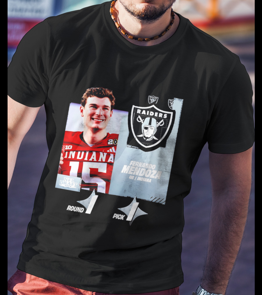 Fernando Mendoza QB Indiana Las Vegas Raiders NFL Draft 2026 Round 1 Pick 1 T-Shirt