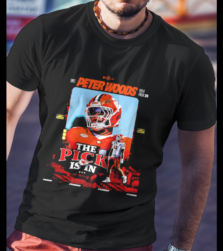 Peter Woods Kansas City Chiefs 2026 NFL Draft Pick No. 29 T-Shirt