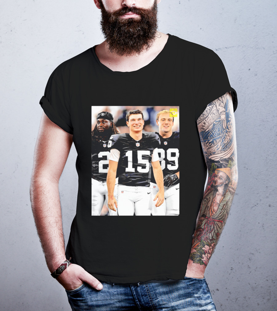 Las Vegas Raiders Kirk Cousins Fernando Mendoza Ashton Jeanty Gridiron T-Shirt