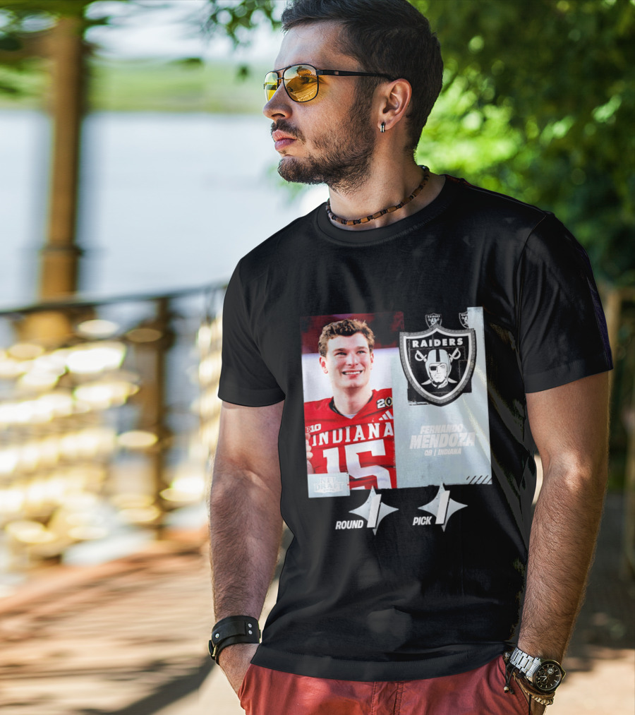 Fernando Mendoza QB Indiana Las Vegas Raiders Round 1 Pick 1 NFL Draft 2026 T-Shirt