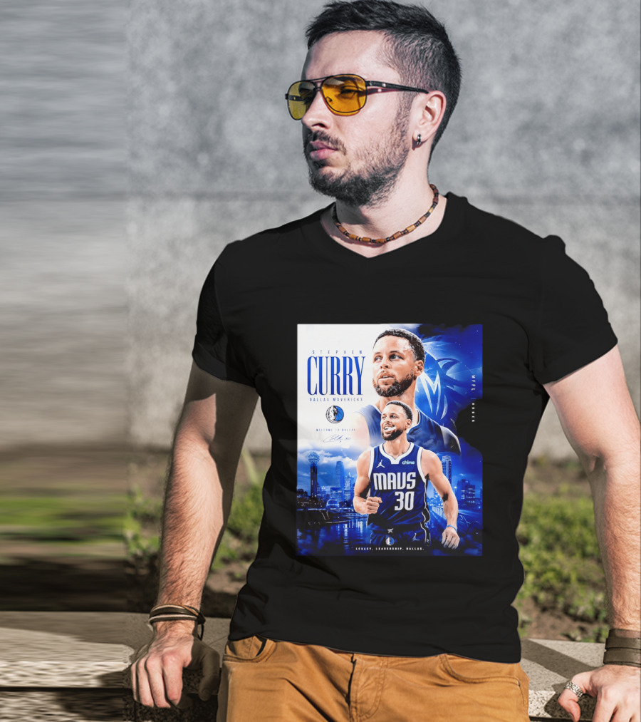 Stephen Curry Dallas Mavericks Welcome To Dallas Legacy Leadership Mavs 30 T-Shirt