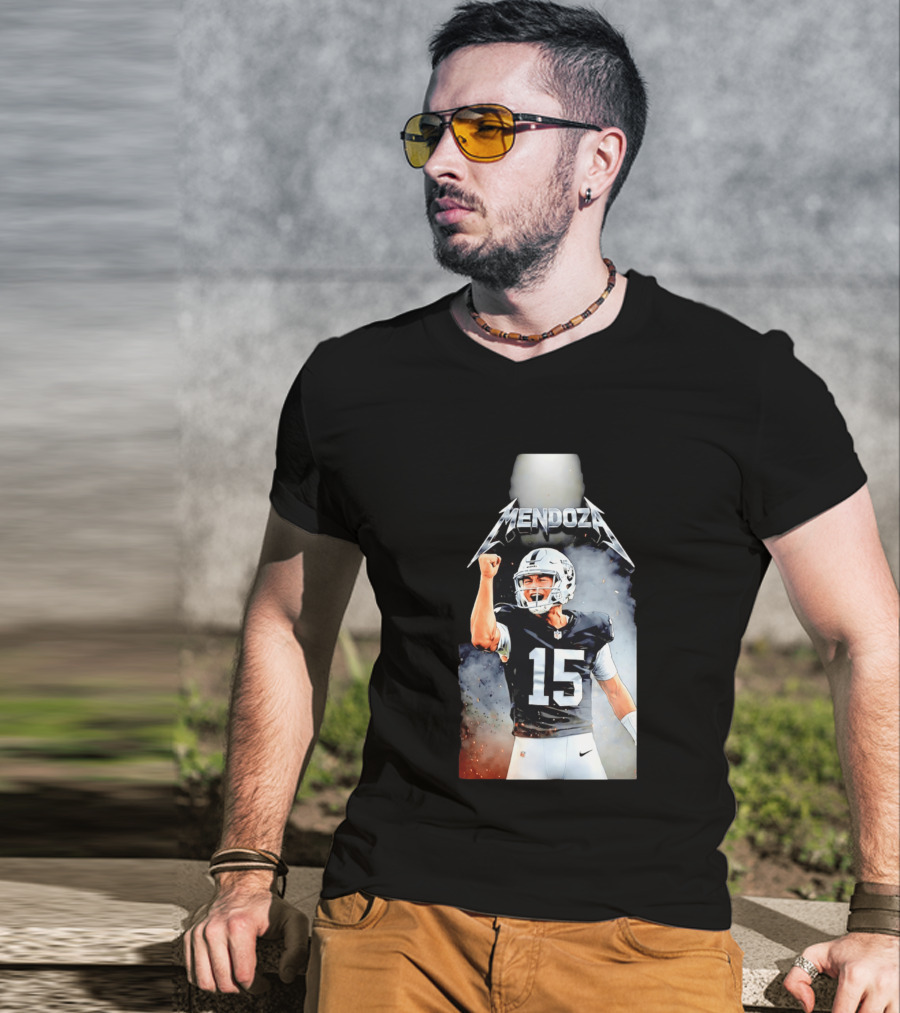 Mendoza 15 Las Vegas Raiders Metal T-Shirt