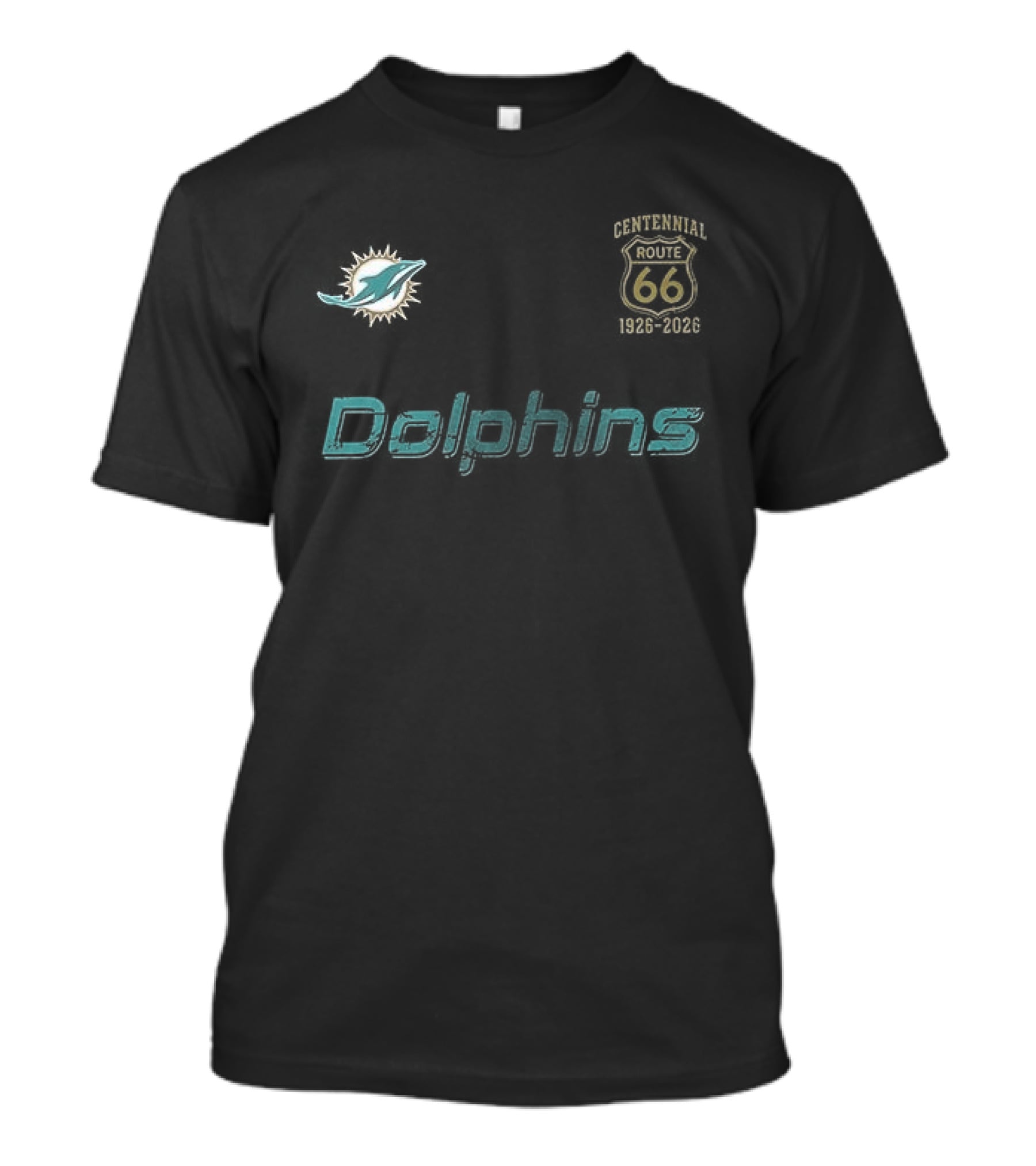 Miami Dolphins Route 66 100th Anniversary Centennial T-Shirt