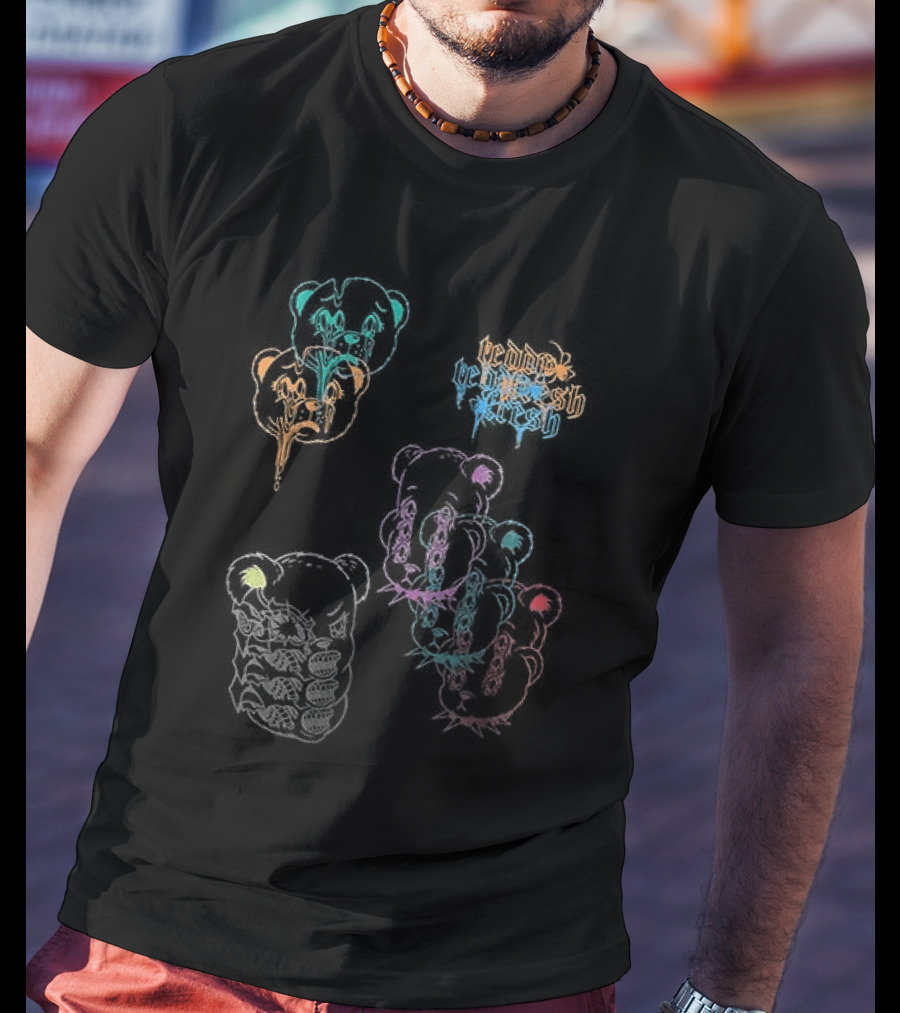 Teddy Fresh Colorful Bear Illustrations T-Shirt