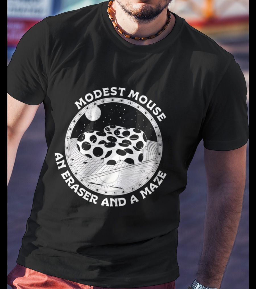 Modest Mouse An Eraser And A Maze Circle Moon Stars Maze T-Shirt