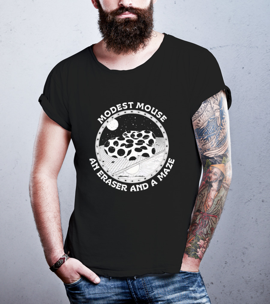 Modest Mouse An Eraser And A Maze Circle Moon Stars Maze T-Shirt