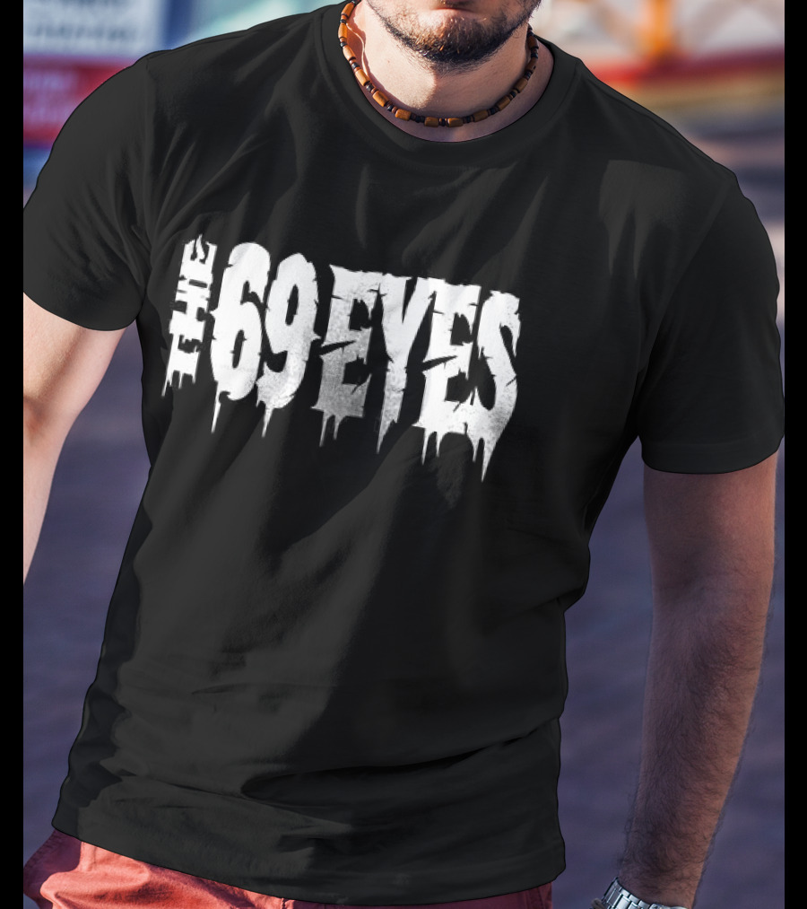 The 69 Eyes Band Gothic Font Dripping Horror T-Shirt