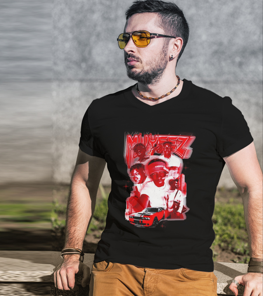 Muyeez Red Dodge Challenger Car Scene T-Shirt