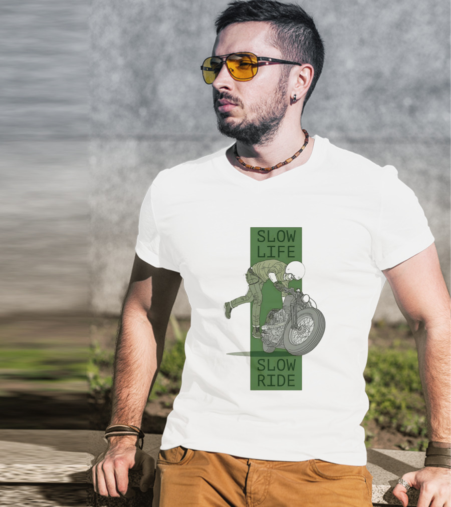 Biker Slow Life Slow Ride Motorcycle Adventure T-Shirt