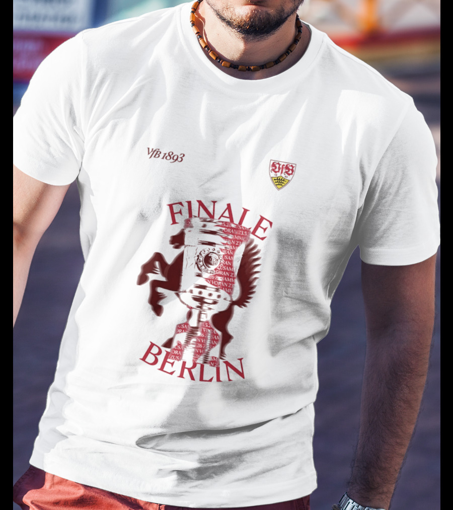 VfB 1893 Finale Berlin 2026 DFB Pokal Final Iconic Team Crest Featuring Red Trophy And Horse T-Shirt