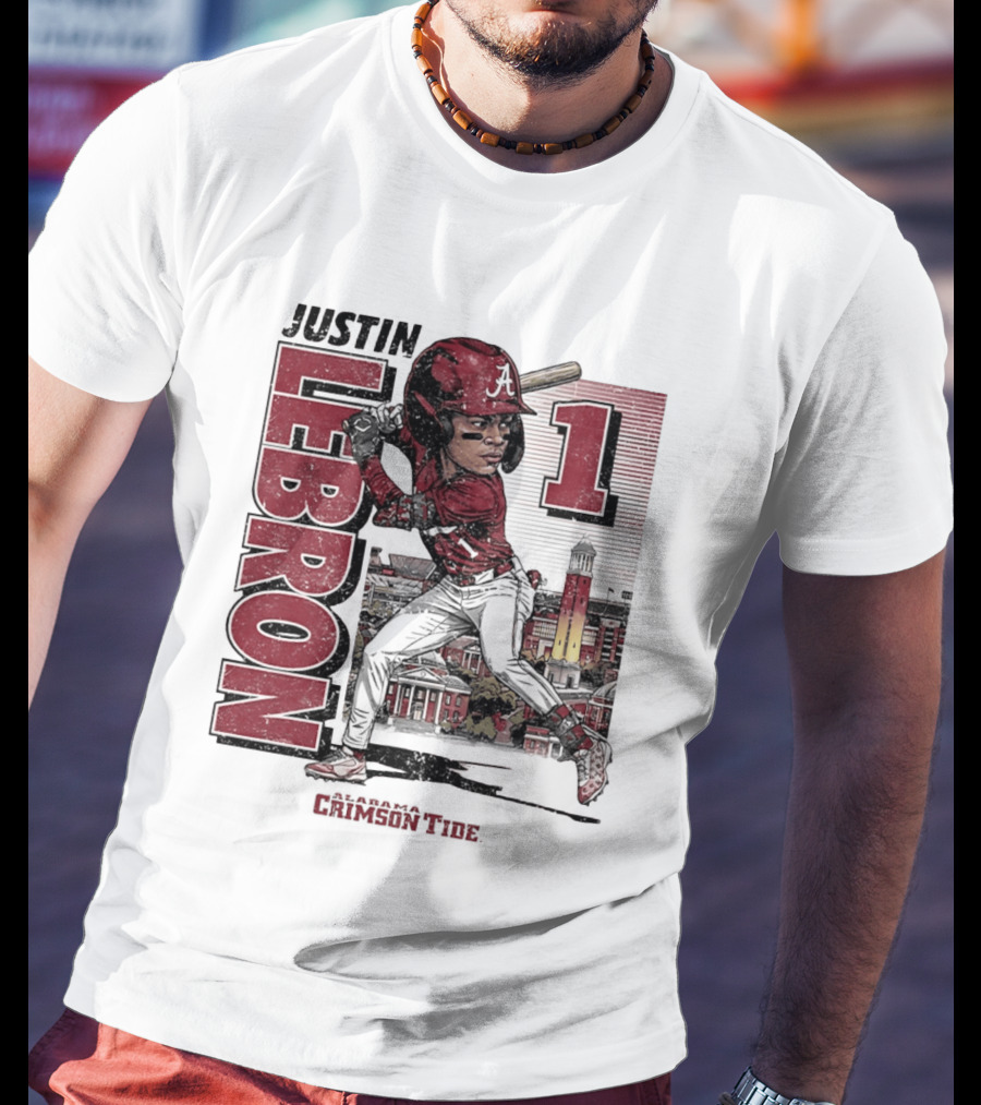 Justin Lebron Alabama Crimson Tide Swing Caricature 1 T-Shirt
