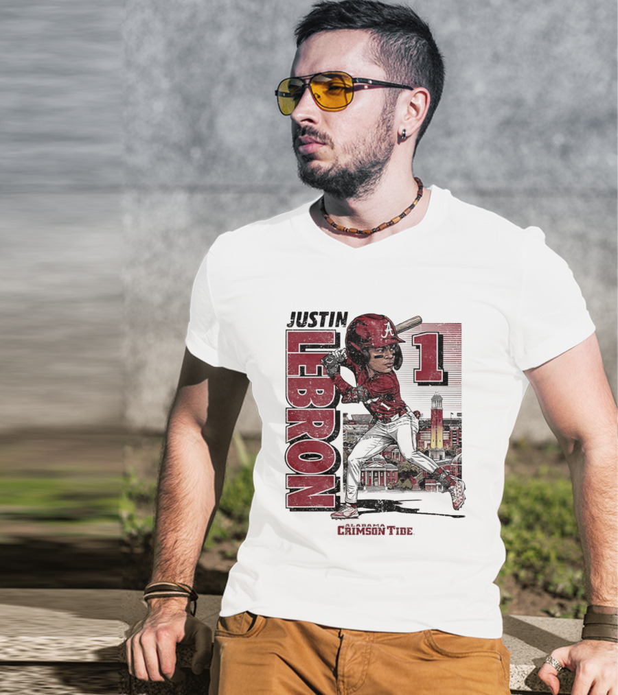 Justin Lebron Alabama Crimson Tide Swing Caricature 1 T-Shirt