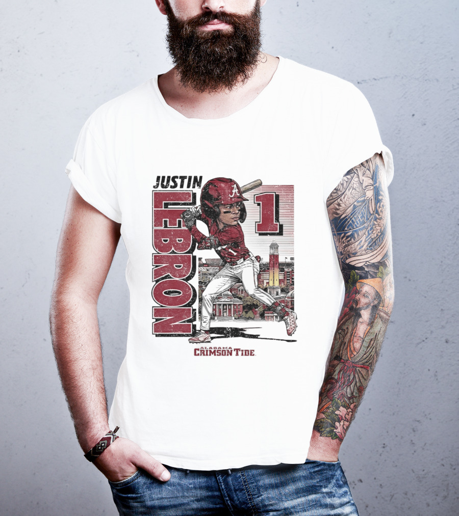 Justin Lebron Alabama Crimson Tide Swing Caricature 1 T-Shirt