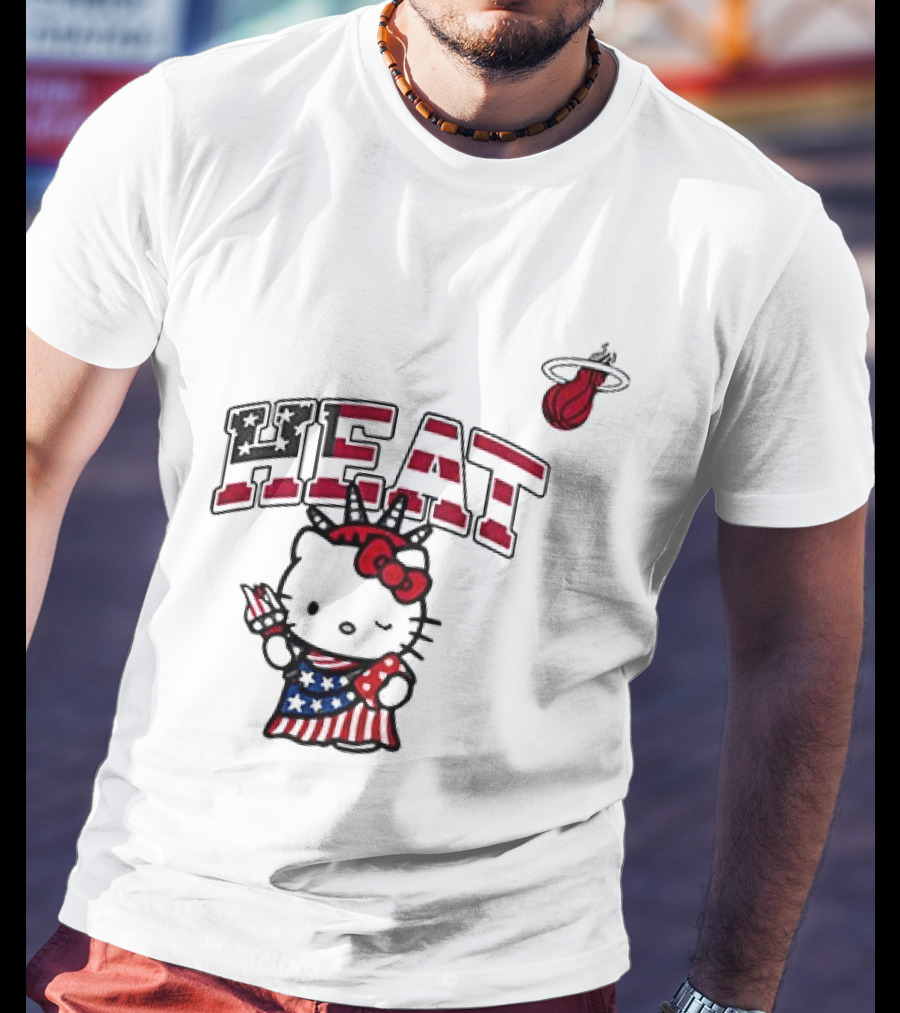 Hello Kitty Miami Heat Independence Day Celebration 1776 T-Shirt