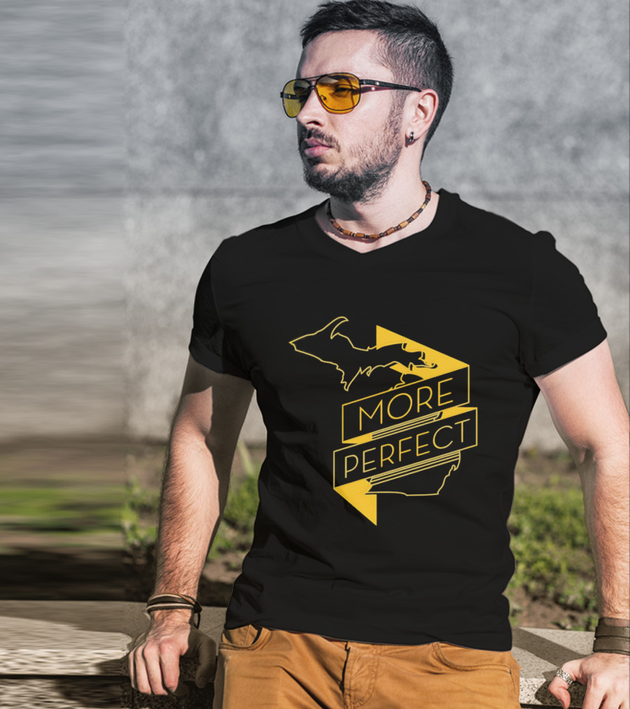 Perfect Michigan Map Icon Design With More Perfect T-Shirt