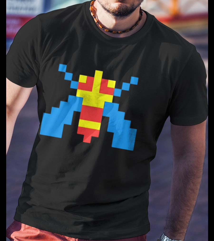Galaga Alien Sprite Pixelated Retro Video Game T-Shirt