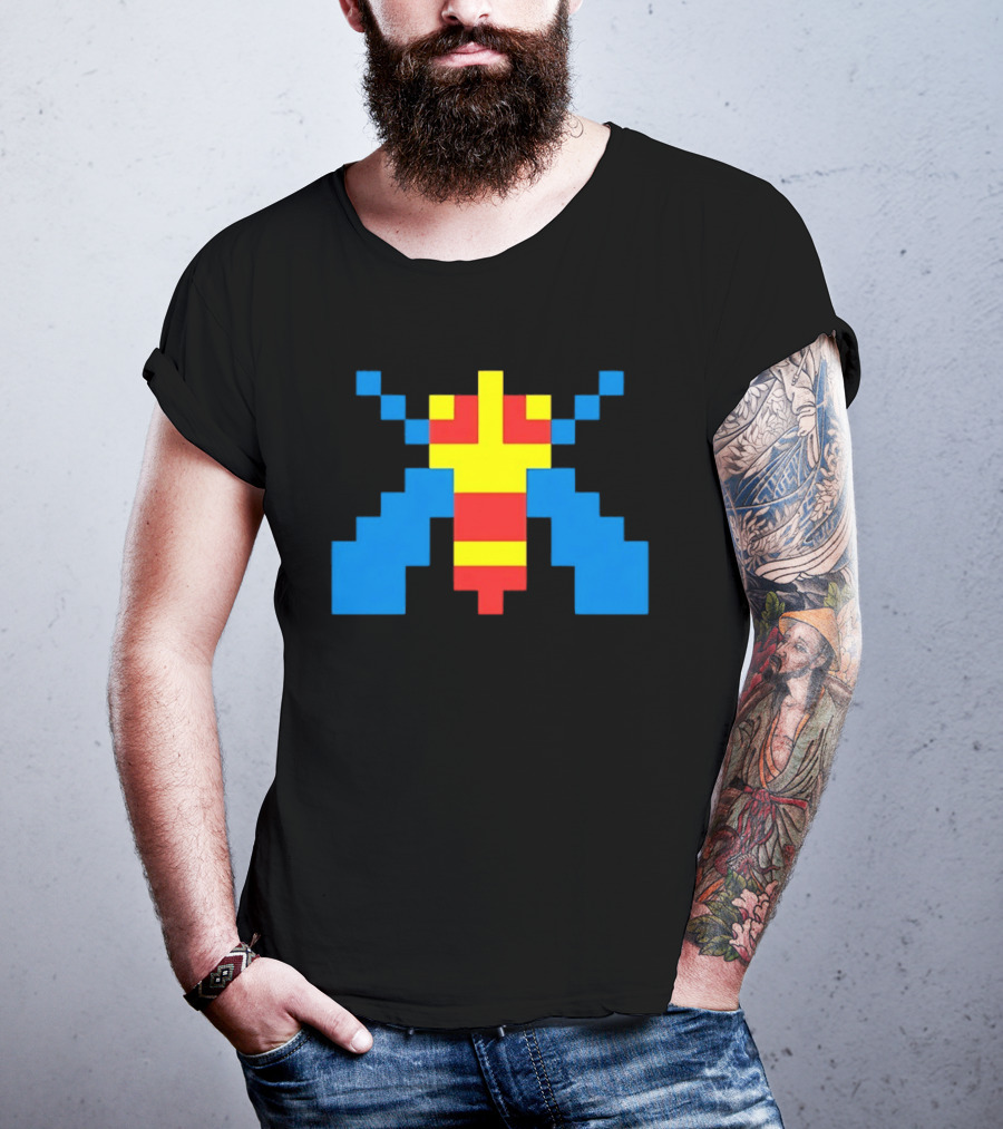 Galaga Alien Sprite Pixelated Retro Video Game T-Shirt
