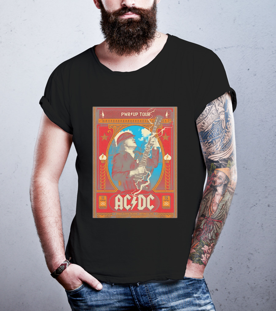 PWR Up Tour ACDC Parque Estadio Nacional Santiago De Chile Marzo 2020 T-Shirt