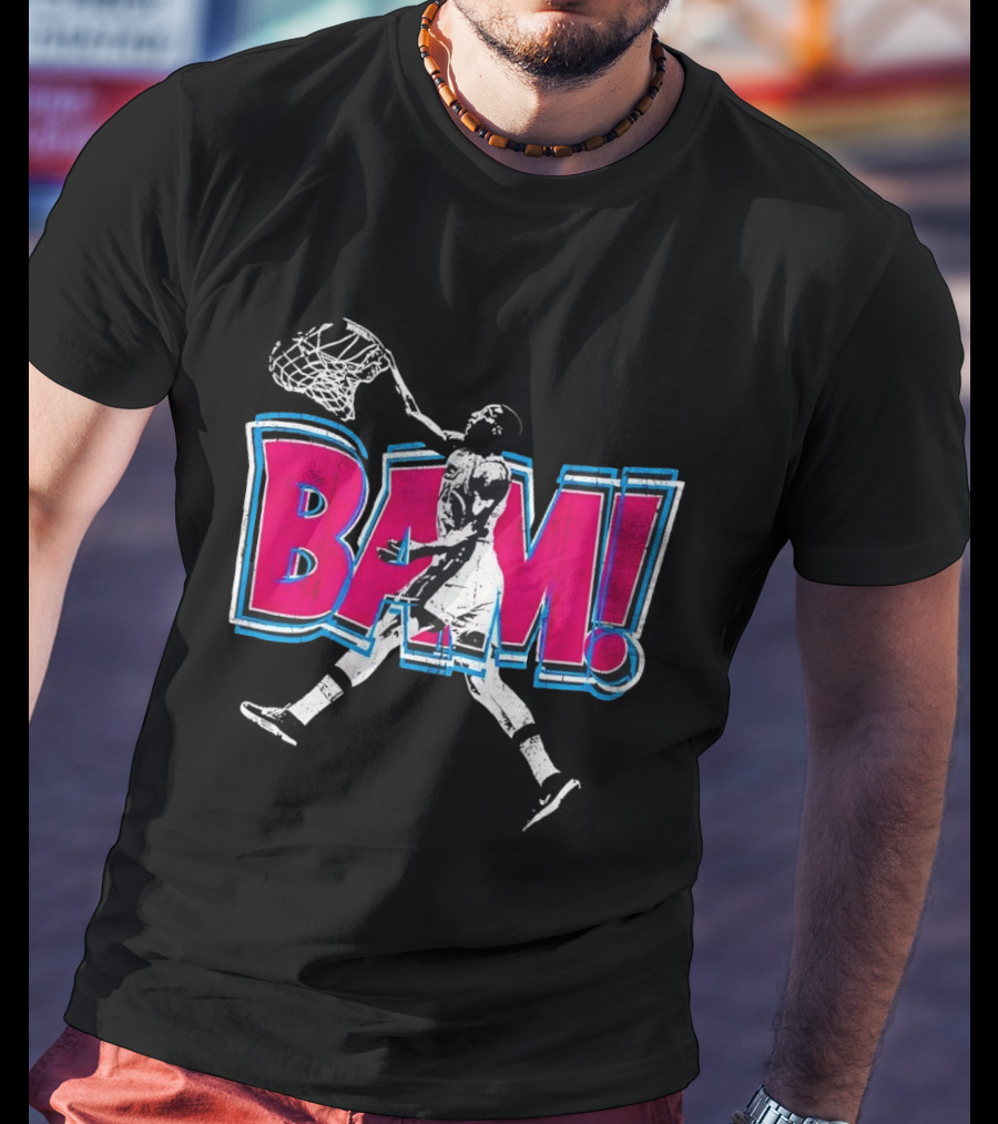 Bam Miami Heat Basketball Player Action Comic T-Shirt