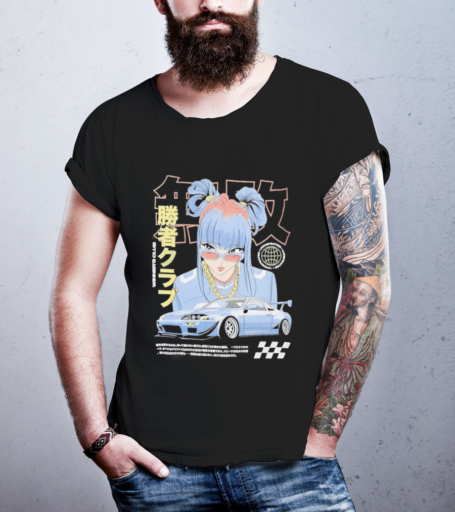 Piko Chan Nissan Skyline GT R Racing Club Anime Style Undefeated Winners T-Shirt