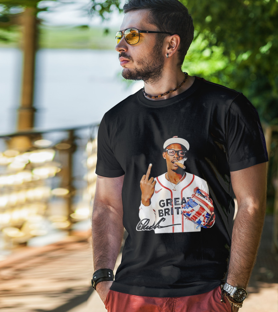 Jazz Chisholm Jr Great Britain Jersey Smoking Middle Finger Signature T-Shirt