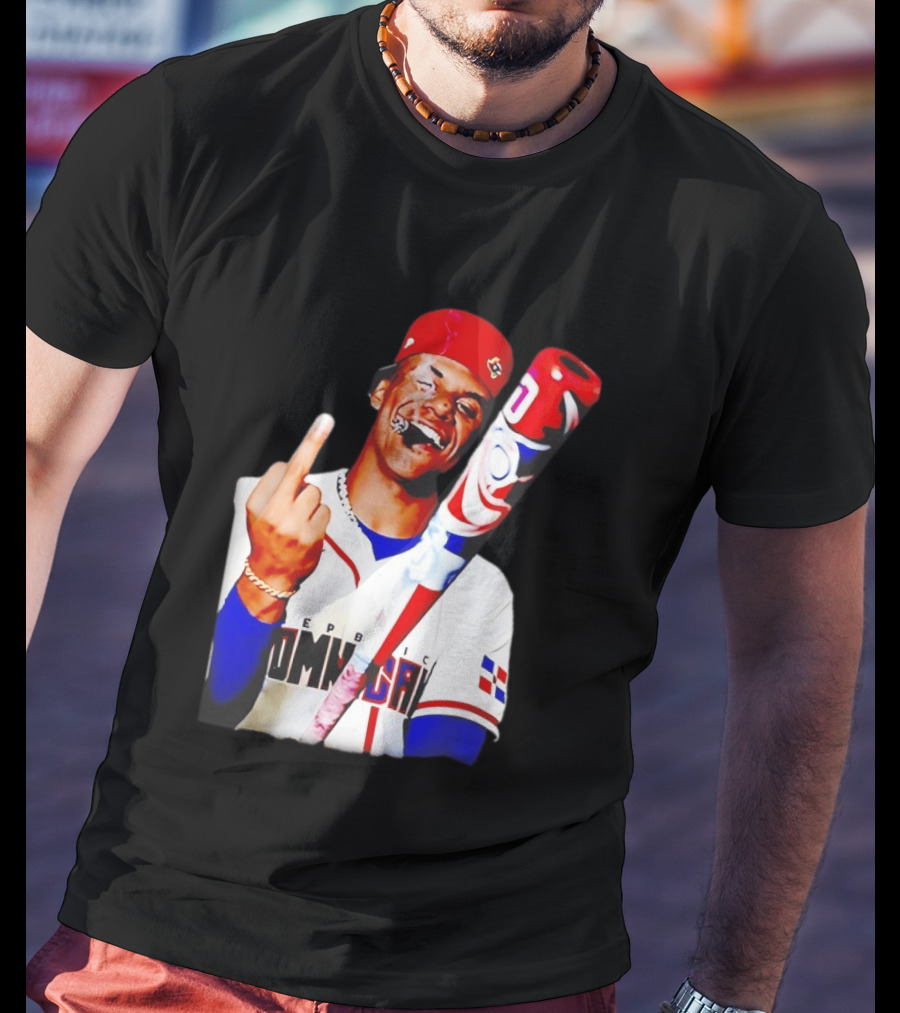 Juan Soto Dominican Republic Baseball Smoking Gesture Middle Finger T-Shirt