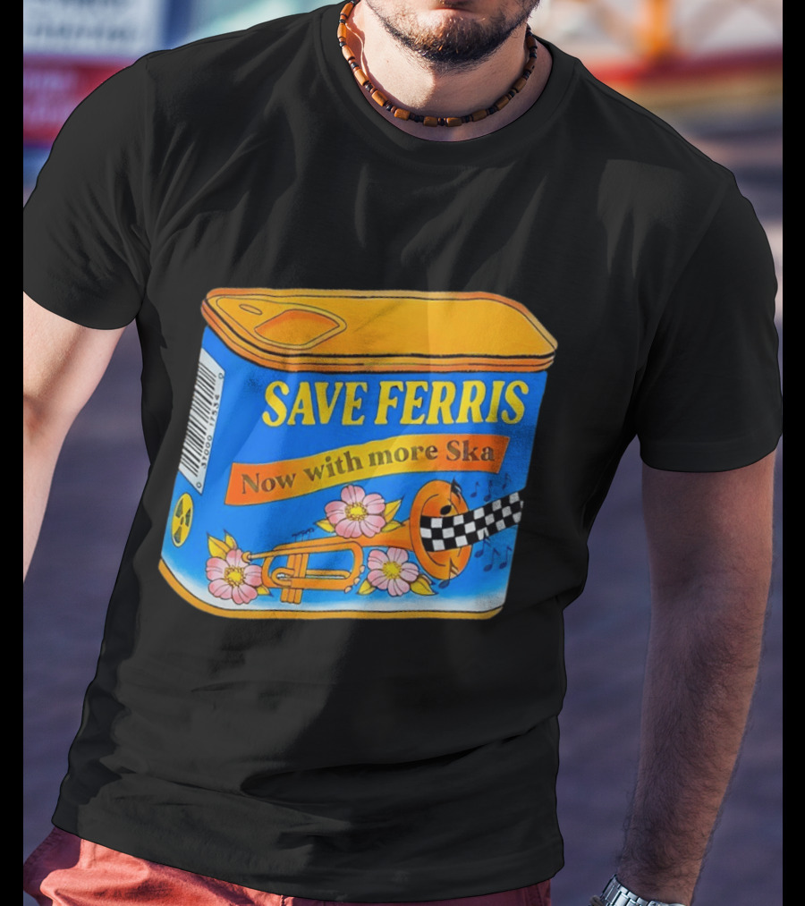 Save Ferris Now With More Ska Trombone Flowers Checkered Banner T-Shirt