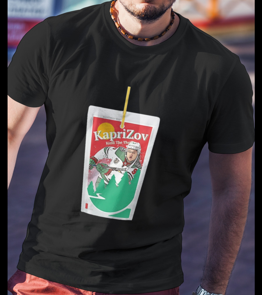 Kaprizov Kirill The Thrill Minnesota Wild Juice Box Hockey T-Shirt