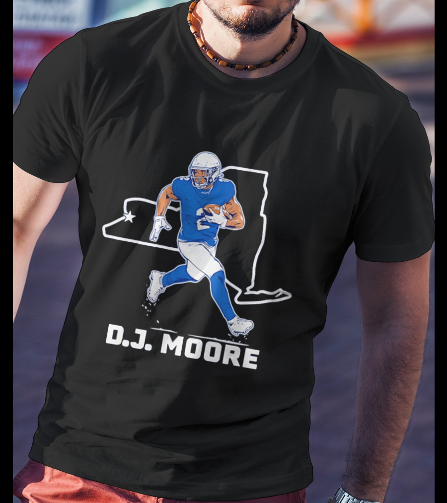 D.J. Moore 2 Buffalo Bills Wide Receiver New York Map T-Shirt