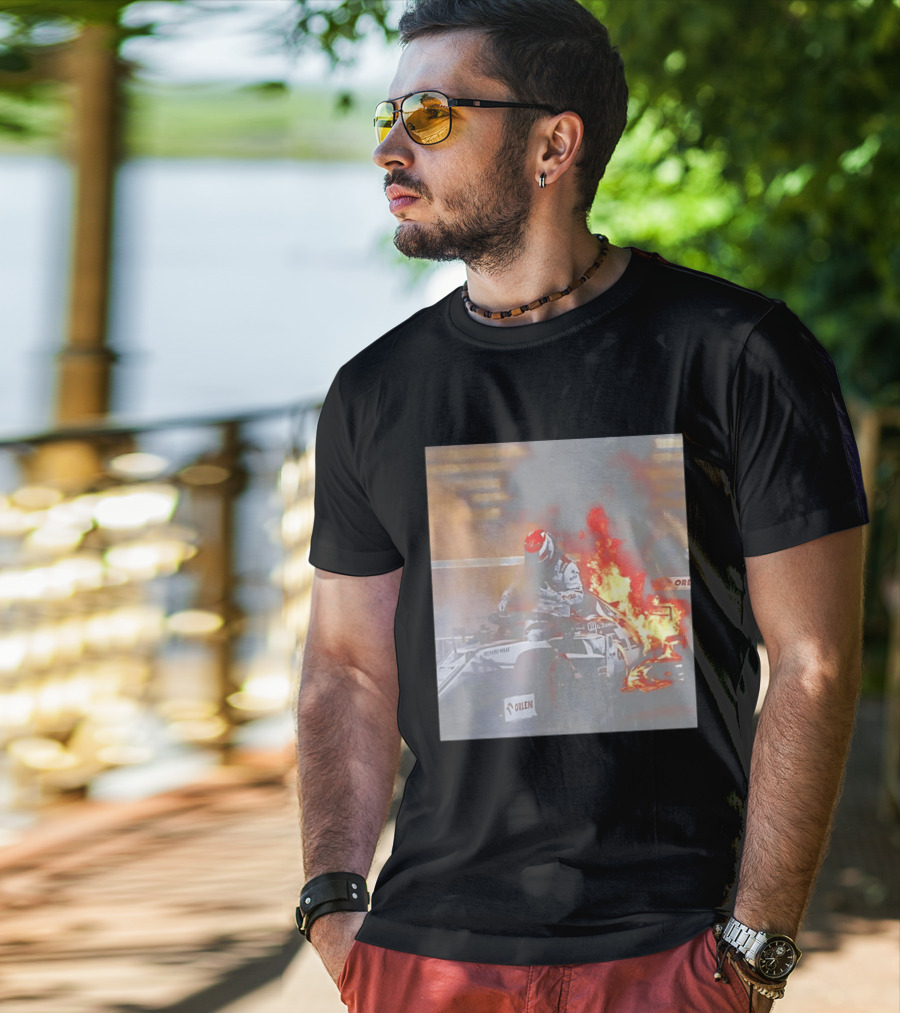 Kimi Raikkonen F1 Fire Escape Orlen Racing Moment T-Shirt