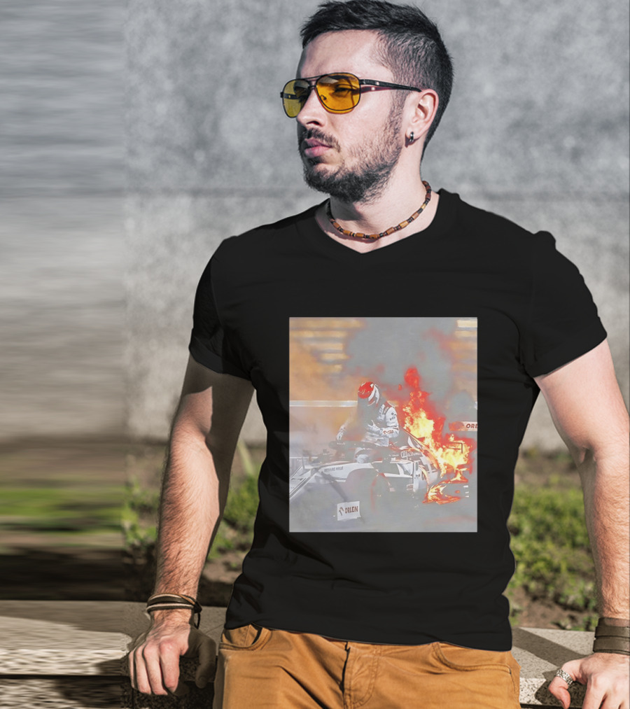 Kimi Raikkonen F1 Fire Escape Orlen Racing Moment T-Shirt