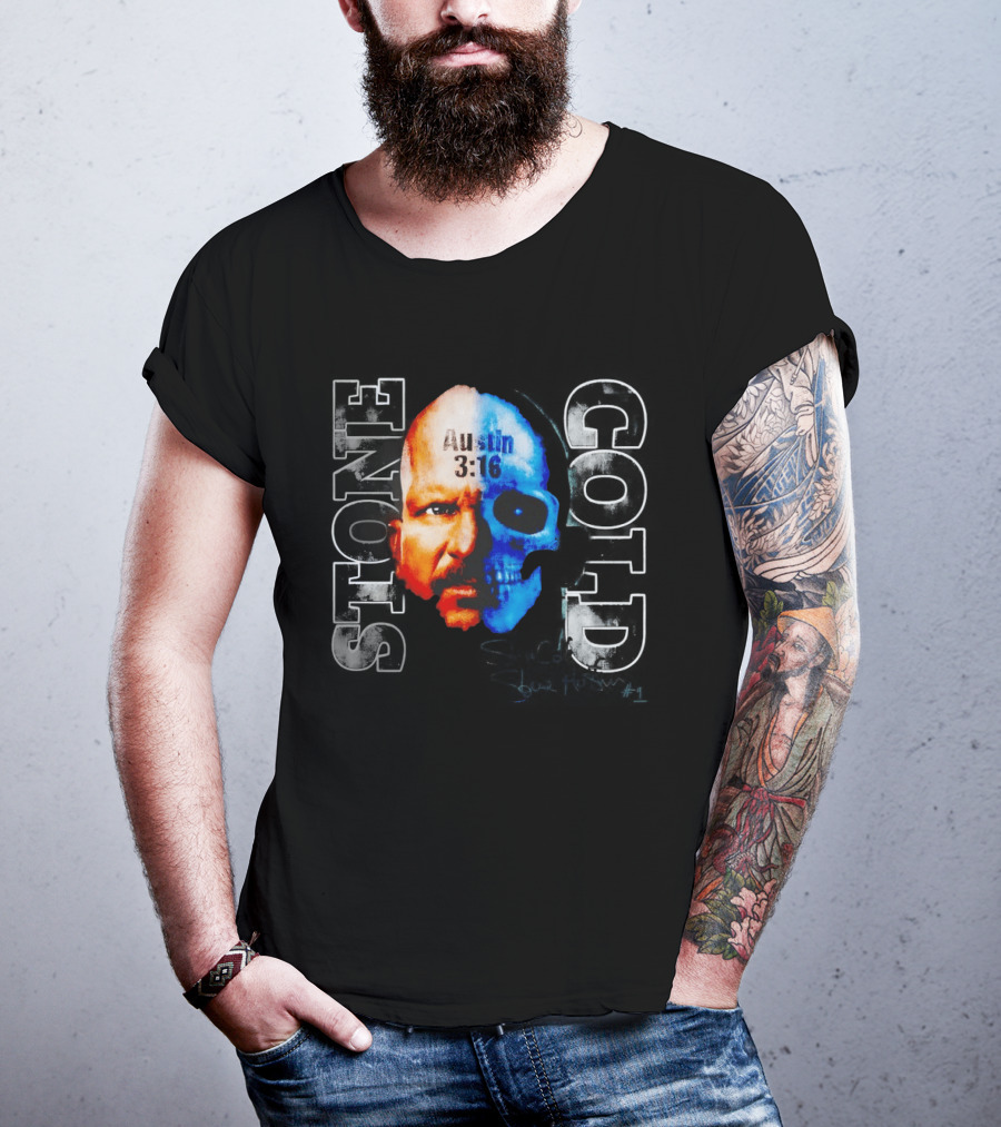 Stone Cold Steve Austin 3:16 Two Face Skull Snow Wash T-Shirt