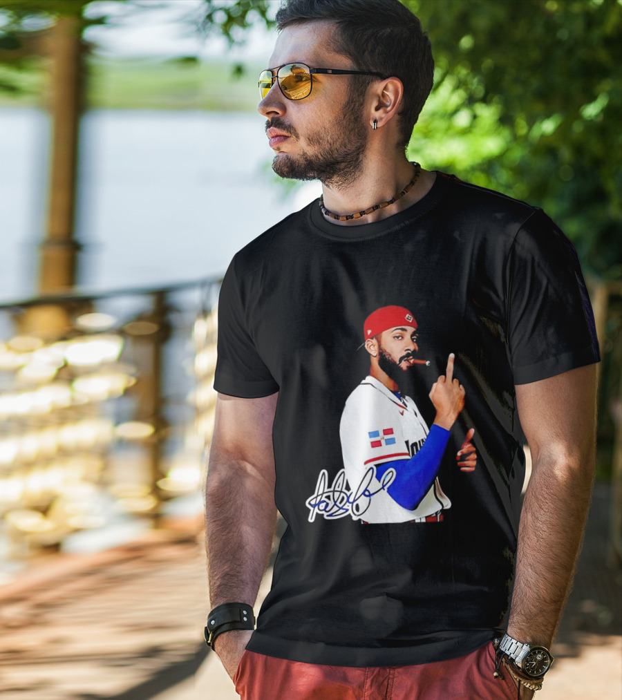Fernando Tatis Jr San Diego Padres Smoking Middle Finger Dominican Jersey T-Shirt