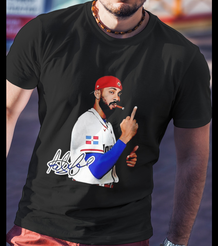 Fernando Tatis Jr San Diego Padres Smoking Middle Finger Dominican Jersey T-Shirt