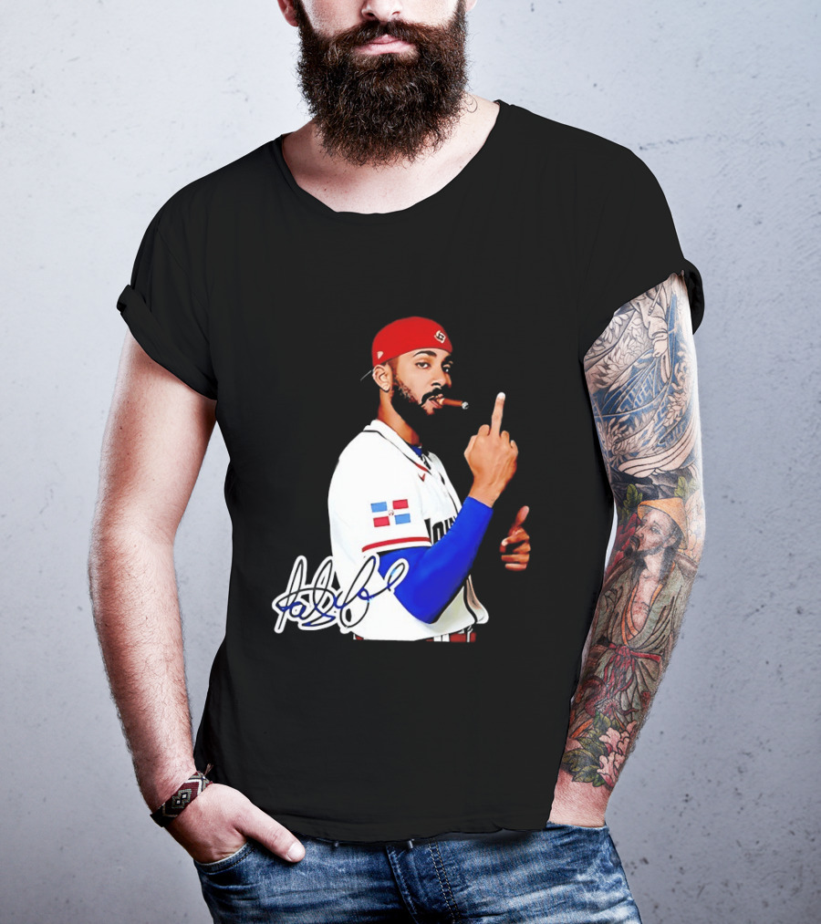 Fernando Tatis Jr San Diego Padres Smoking Middle Finger Dominican Jersey T-Shirt
