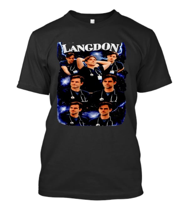 Langdon Medical Professional Blue Lightning Collage T-Shirt